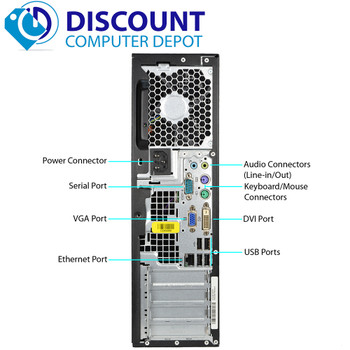 Right Side View FAST HP 4000 Desktop Computer Windows 10 PC Intel Dual Core 4GB DVD