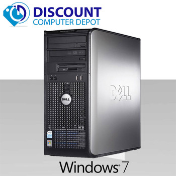 Right Side View Lot of 10 Windows 7 Pro 64-bit Dell Optiplex 755 3.0 GHz, Core 2 Duo Tower 8GB 250GB & 19" LCD Computer Monitor