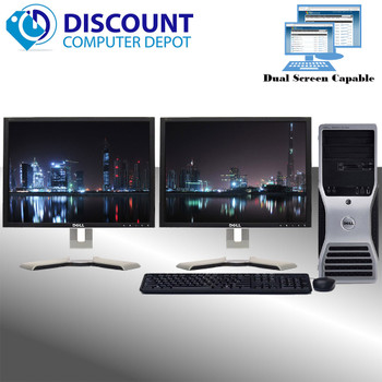 Cheap, used and refurbished Dell Precision T3500 Workstation Xeon 2.53GHz 16GB 1TB Dual 22" LCD's Win 10 Pro wifi