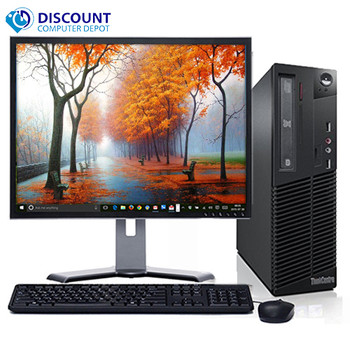 Cheap, used and refurbished Lenovo M81 Windows 10 Desktop Computer PC Fast Core i3 CPU 4GB 250GB 19" LCD and WIFI