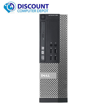 Left Side View Dell Optiplex Desktop Computer PC Quad Core i5 8GB 1TB Windows 10 Pro and WIFI