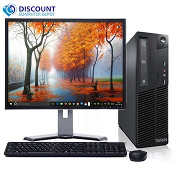 Cheap, used and refurbished Lenovo M82 Windows 10 Pro Desktop Computer PC Intel Quad Core i5 3.1GHz 8GB 500GB with a 17" LCD and WIFI
