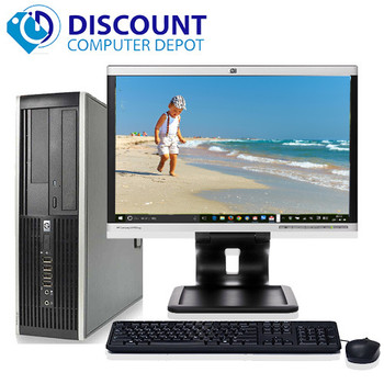 Cheap, used and refurbished HP Elite Desktop Computer PC C2D 3.0GHz 8GB 500GB 22" LCD Wifi Windows 10 Home