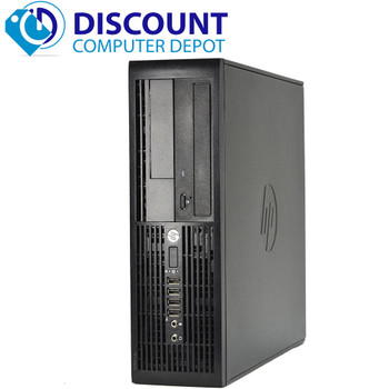 Front View Fast HP Desktop Computer Windows 10 PC Dual Core 4GB 250GB DVD WiFi