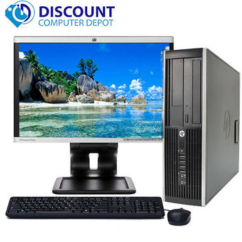 Front View HP Pro Desktop Computer Tower PC 2.8GHz 4GB 160GB 17"LCD Windows 10 Wifi DVD-RW