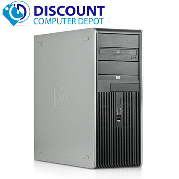 Right Side View HP Core 2 Duo Computer Tower Desktop Computer PC and WIFI
