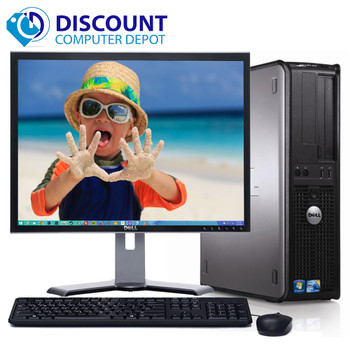 Right Side View Dell Optiplex Desktop Computer Windows 10 C2D 2.13GHz 4GB 160GB 19" LCD