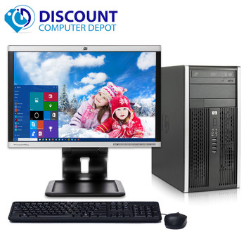 Cheap, used and refurbished HP 6000 Desktop Computer Tower PC C2D 3.0GHz 8GB 500GB Win10 Pro w/19" LCD and WIFI