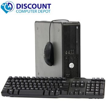 Cheap, used and refurbished Dell Optiplex Small Form Desktop C2D 2.93 4GB 120GB Solid State Drive DVD-ROM  Dual 19" LCD Windows 10 Professional