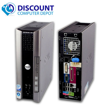 Right Side View Dell Optiplex USFF Desktop Computer PC C2D Windows 10 Home 4GB 80GB DVD and WIFI