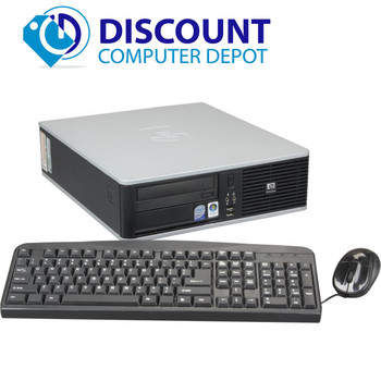Right Side View HP Windows 10 Desktop Computer PC Dual Core 4GB 80GB DVD WiFi Dual 2x 19 LCD