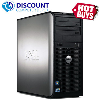 Right Side View Fast Dell Optiplex Windows 10 Pro Desktop Computer Core 2 Duo Processor 2.13GHz 4GB 250GB