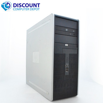 Right Side View HP DC Desktop Computer PC Tower Intel Dual Core 4GB 160GB DVD-RW WiFi 17" LCD