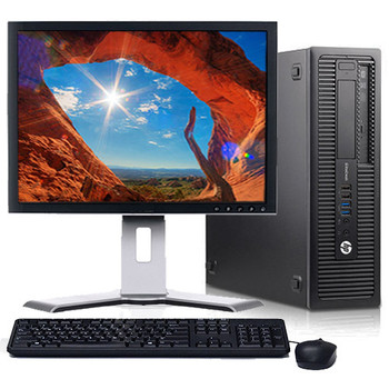 Cheap, used and refurbished HP EliteDesk 705 G1 Desktop Computer Bundle with Fast AMD A6 Pro 3.5GHz Processor 4GB of RAM 250GB HD DVD-RW Wifi with a 19" LCD and Windows 10 Professional-Refurbished and WIFI