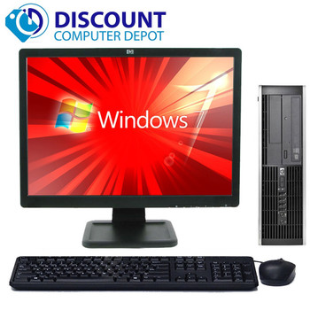 Cheap, used and refurbished HP Windows 7 Desktop Computer 2.66GHz Core 2 Duo 4GB 160GB DVDRW WiFi 19" HP LCD