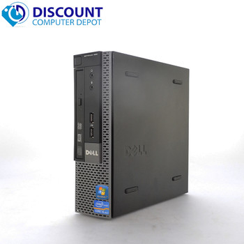 Right Side View Dell Optiplex USFF Small Computer PC 4GB Ram 320GB Intel i5 Windows 10 Pro with Keyboard and Mouse