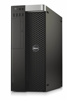 Right Side View Dell T5810 Workstation Computer 32GB ECC RAM 512GB SSD + 500GB HDD Windows 10 Pro 64 bit with Dual 24" LCD