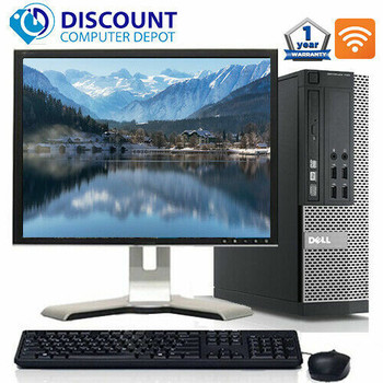 Cheap, used and refurbished Dell Desktop Computer Optiplex 3010 SFF Intel Core i5 8GB RAM 500GB HDD WIFI Keyboard and Mouse 19" LCD Monitor Windows 10 Pro