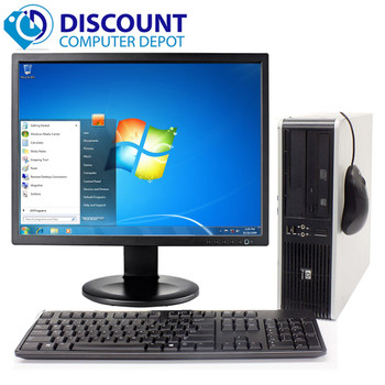 Cheap, used and refurbished FAST HP Desktop PC Windows 10 Computer Dual Core 3.4GHz 4GB 160GB WiFi 17" LCD