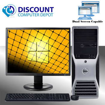 Cheap, used and refurbished Dell Precision T3500 Windows 10 Pro Workstation 2.53GHz Xeon 8GB 1TB 19" LCD and WIFI