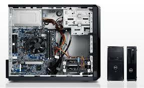 Right Side View Dell Vostro 260s Core i3 3.3GHz 8GB 500GB DVD-RW Dual 2x 20" LCD Monitor WiFi Windows 7 Pro