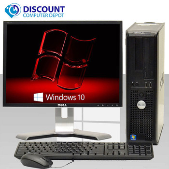 Cheap, used and refurbished Dell Optiplex Windows 10 Pro Desktop Computer C2D 3.0GHz 8gb 500GB w/19" LCD and HDMI Video Card and WIFI