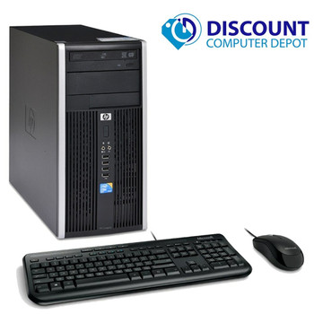 Right Side View HP 6000 Pro Tower Windows 10 Desktop Computer 4GB Ram 250GB HDD DVDRW WiFi 19 LCD