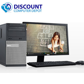 Cheap, used and refurbished Dell OptiPlex Windows 10 Pro Desktop Computer Tower Quad Core i5 3.1GHz 16GB 1TB w/22" LCD and  Dedicated Graphics and WIFI