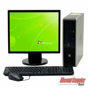 Cheap, used and refurbished HP Desktop Computer PC Windows 7 Home Dual Core 17" LCD Monitor 4GB RAM 80GB