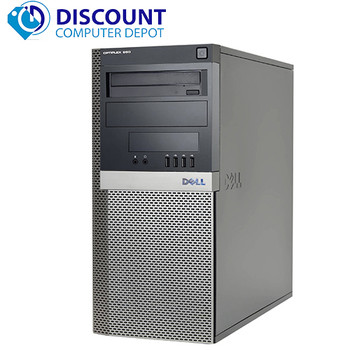 Right Side View Dell Optiplex 9020 Computer Tower i3 3.2GHz 8GB 500GB Win 10 Pro Dual 22" LCD'S