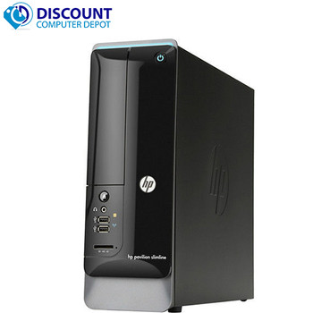 Right Side View HP Pavilion Slimline Windows 10 Home Desktop Computer Pentium 2.8GHz 4GB 160GB 19" LCD and WIFI