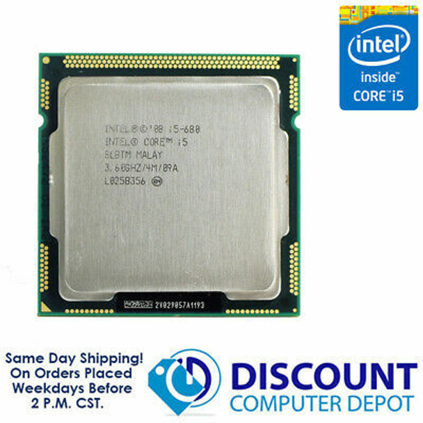 Cheap, used and refurbished Intel Core i5-680 3.60GHz Dual-Core CPU Computer Processor LGA1156 Socket SLBTM