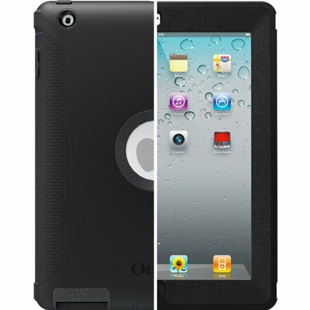 Front View Apple Ipad 4 Retina (4th Generation) 9.7" Screen 16GB Wifi Black w/OEM Charger and Otterbox Defender Case (Black)