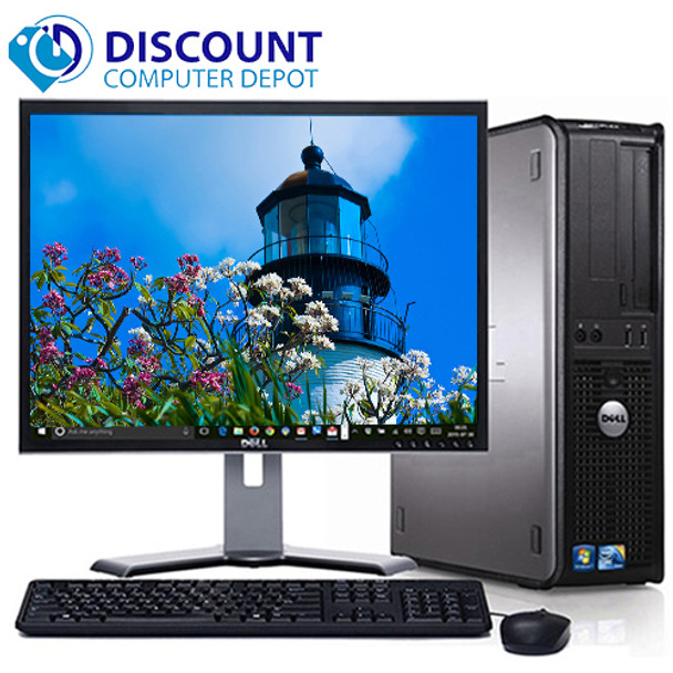 Cheap, used and refurbished Fast Dell Optiplex Desktop Computer Core 2 Duo 2.13GHz 8GB 500GB DVD Wifi 19" LCD Windows 10 Pro
