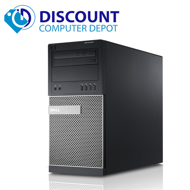 Cheap, used and refurbished Dell Optiplex 9020 Mid Tower Desktop Computer with Intel i5 (4th Gen) Processor 8GB 128GB SSD Windows 10 Professional and Dual 20" HP e201 LCD Monitors