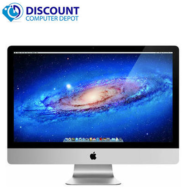 Front View Apple iMac 27" AIO Desktop Computer Quad i7 3.4GHz 8GB 256GB SSD + 2TB HDD