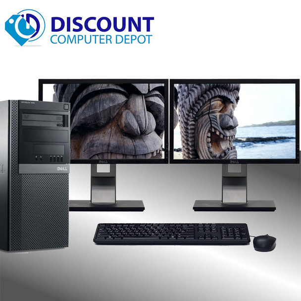 Cheap, used and refurbished Dell Optiplex 960 Desktop Computer Windows 10 3.0GHz 4GB 160GB Dual 17" LCD'S