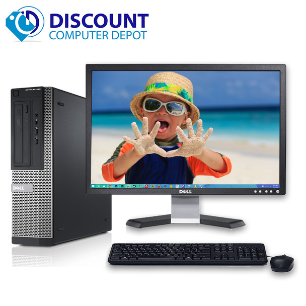 Cheap, used and refurbished Dell Optiplex 390 Windows 10 Desktop Computer i3 3.1GHz 4GB 250GB HDMI 20" LCD