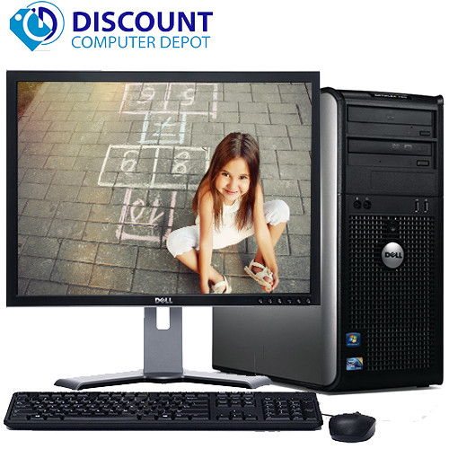 Front View Dell Optiplex 780 Windows 10 Tower Computer PC Intel 2.93GHz 8GB 1TB w/19" LCD and WIFI