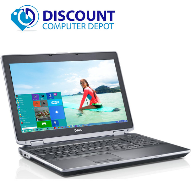 Front View Dell Latitude E6520 Windows 10 Pro 15.6" Laptop PC Quad i7 2.4GHz 4GB 500GB and WIFI