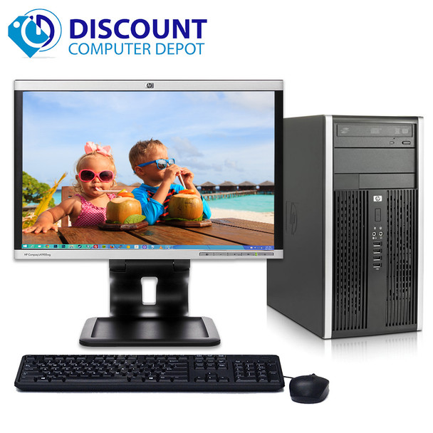 Cheap, used and refurbished HP 6000 Pro Desktop Computer Tower Windows 10 PC Intel C2D 3.0GHz 4GB 160GB 17" LCD and WIFI