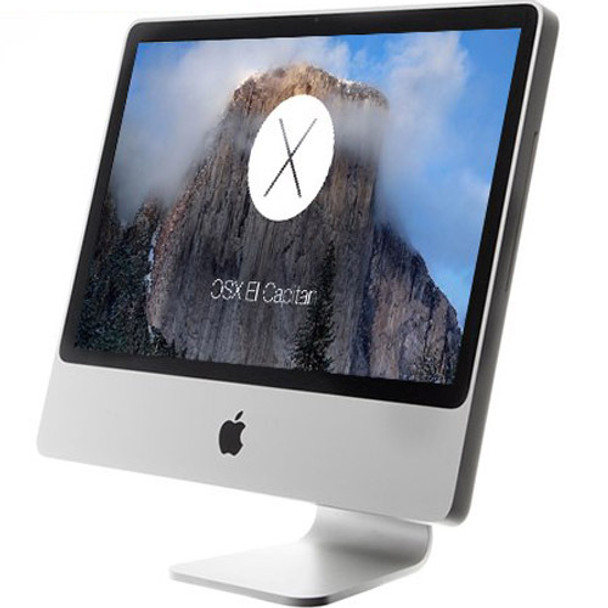 Front View Apple iMac 20" Desktop Computer Core 2 Duo 4GB 320GB El Capitan Mac OS (A1224) and WIFI w/ Keyboard & Mouse
