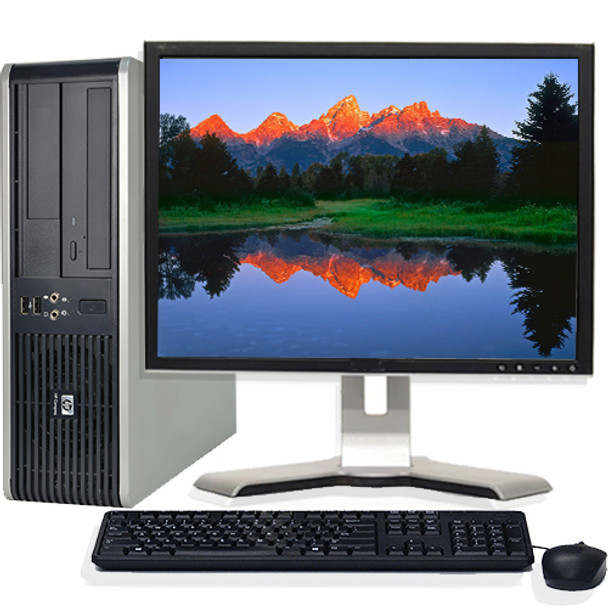 Cheap, used and refurbished HP DC Desktop Computer PC Tower Dual Core 4GB 160GB DVDRW WiFi 17" LCD