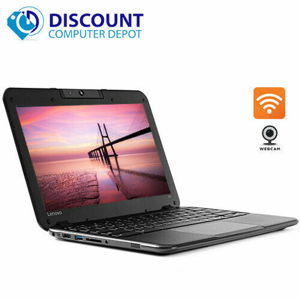 Front View Lenovo N22 11.6" HD Google Chromebook Intel 16GB SSD Wifi Webcam Bluetooth HDMI