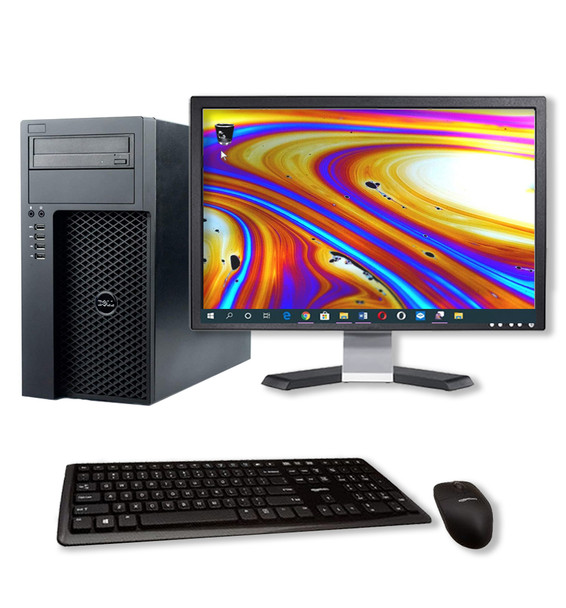 Cheap, used and refurbished Dell T1700 Photo Editing Workstation Computer 32GB 512GB SSD Windows 10 Nvidia GT 1030 24" LCD