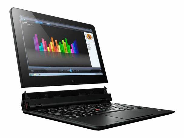 Front View Lenovo Helix 3702 Laptop/Tablet i5-3427U 1.80GHz 3rd Gen 11.6" 4GB 128GB SSD Windows 10 Pro 2-in-1 Detachable Touchscreen