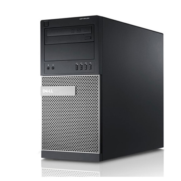 Front View Fast Dell Optiplex 3010 Windows 10 Pro Tower 19" Core i3-3220 4GB 320GB and WIFI