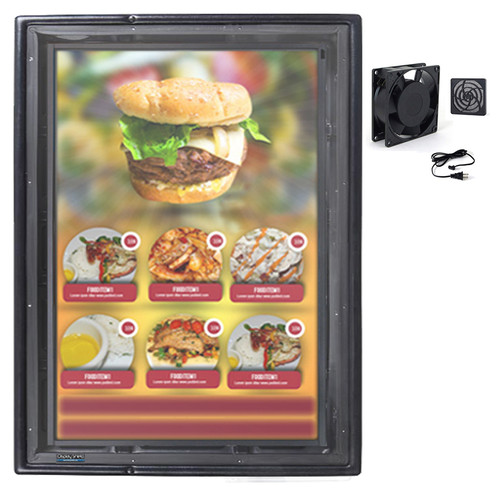 The Display Shield 36-43" Vertical Anti-Glare Outdoor Enclosure w One Fan