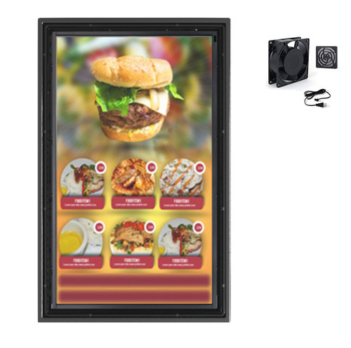 The Display Shield 44-50" Vertical Anti-Glare Outdoor Display Enclosure with Fan