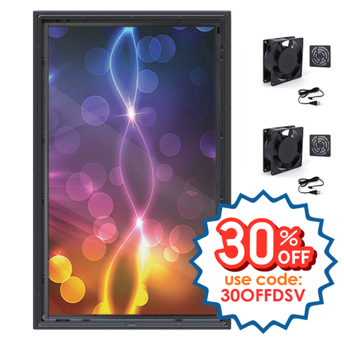 The Display Shield 60-65" Vertical Outdoor Display Enclosure with 2 fans